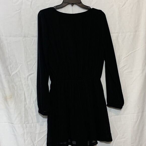 Express Sheer Long Sleeve Black Romper Small Chiffon - Picture 5 of 8